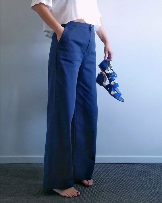 Wide-leg cotton Trousers