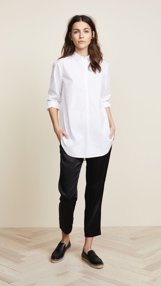Women's long white shirt